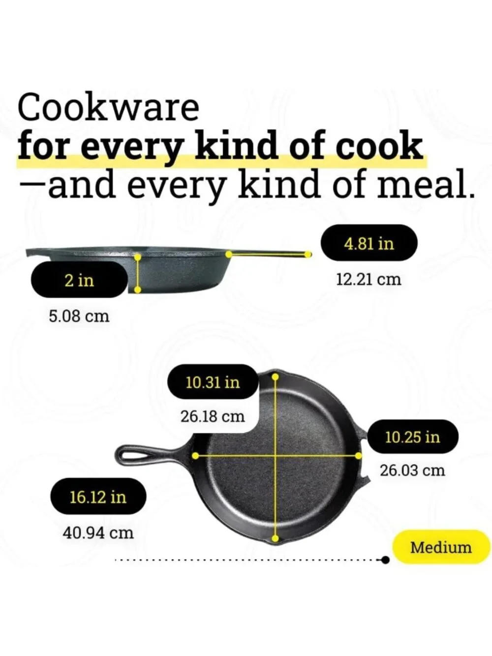Pre-Seasoned Cast Iron Skillet Set - 8